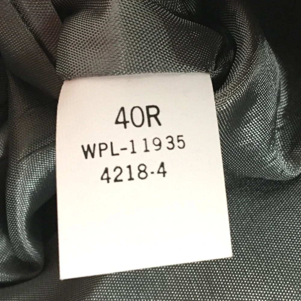 Towncraft‎ Herringbone Wool Silk Blend Blazer 40R Grey Black